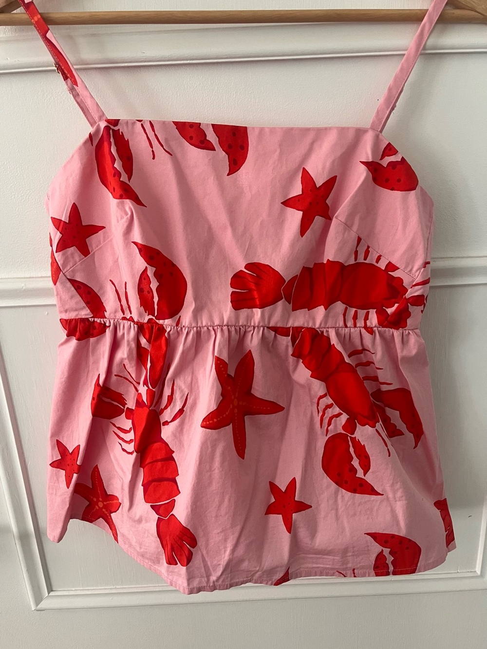 Women’s Pink & Red Lobster Babydoll Top